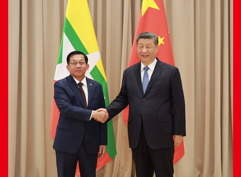 习近平会见缅甸领导人敏昂莱