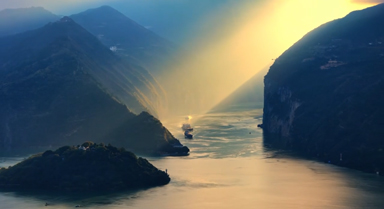 長江夔門峽谷晨曦美出史詩感